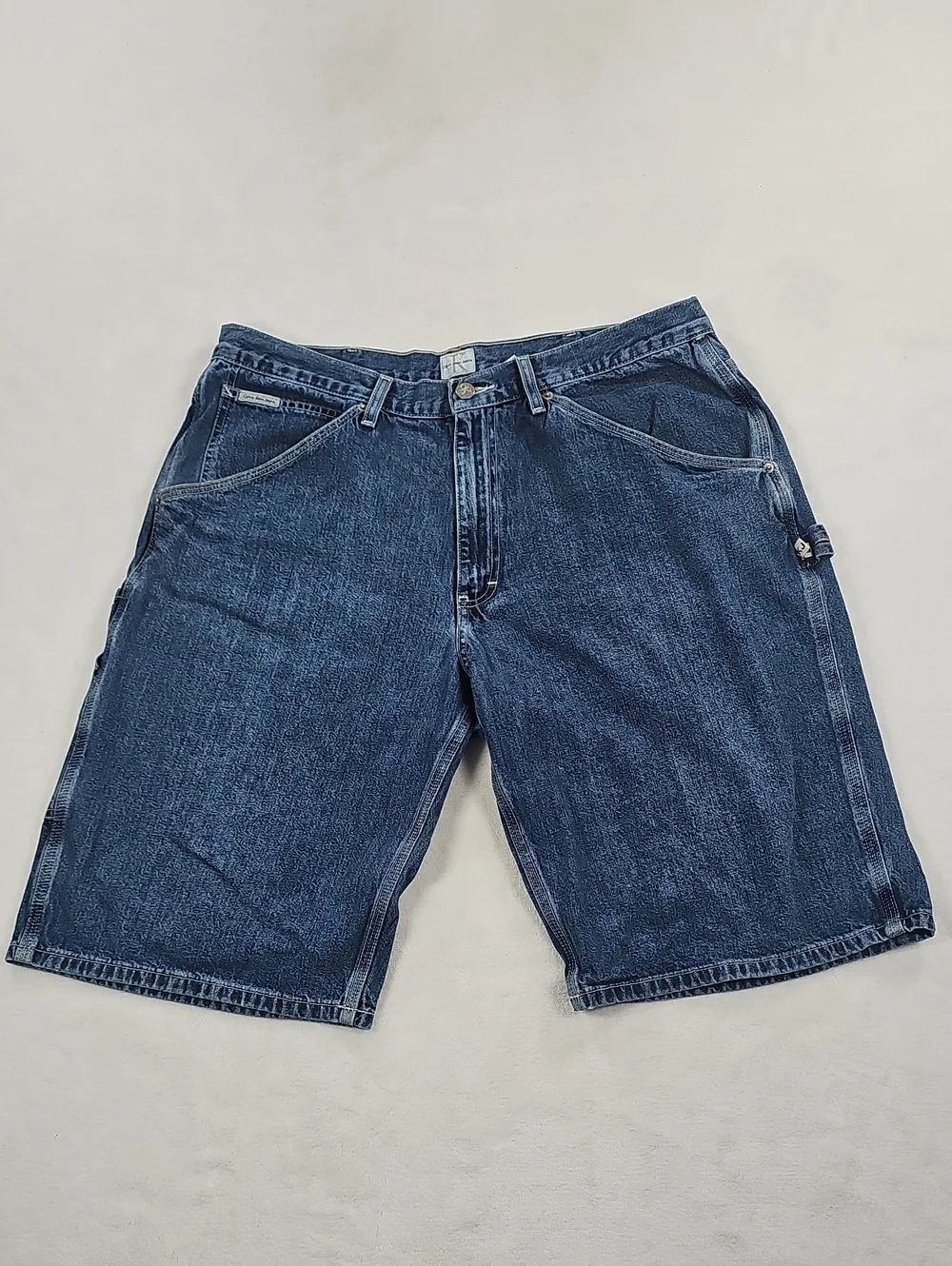 Calvin Klein Navy Blue Carpenter Denim Shorts